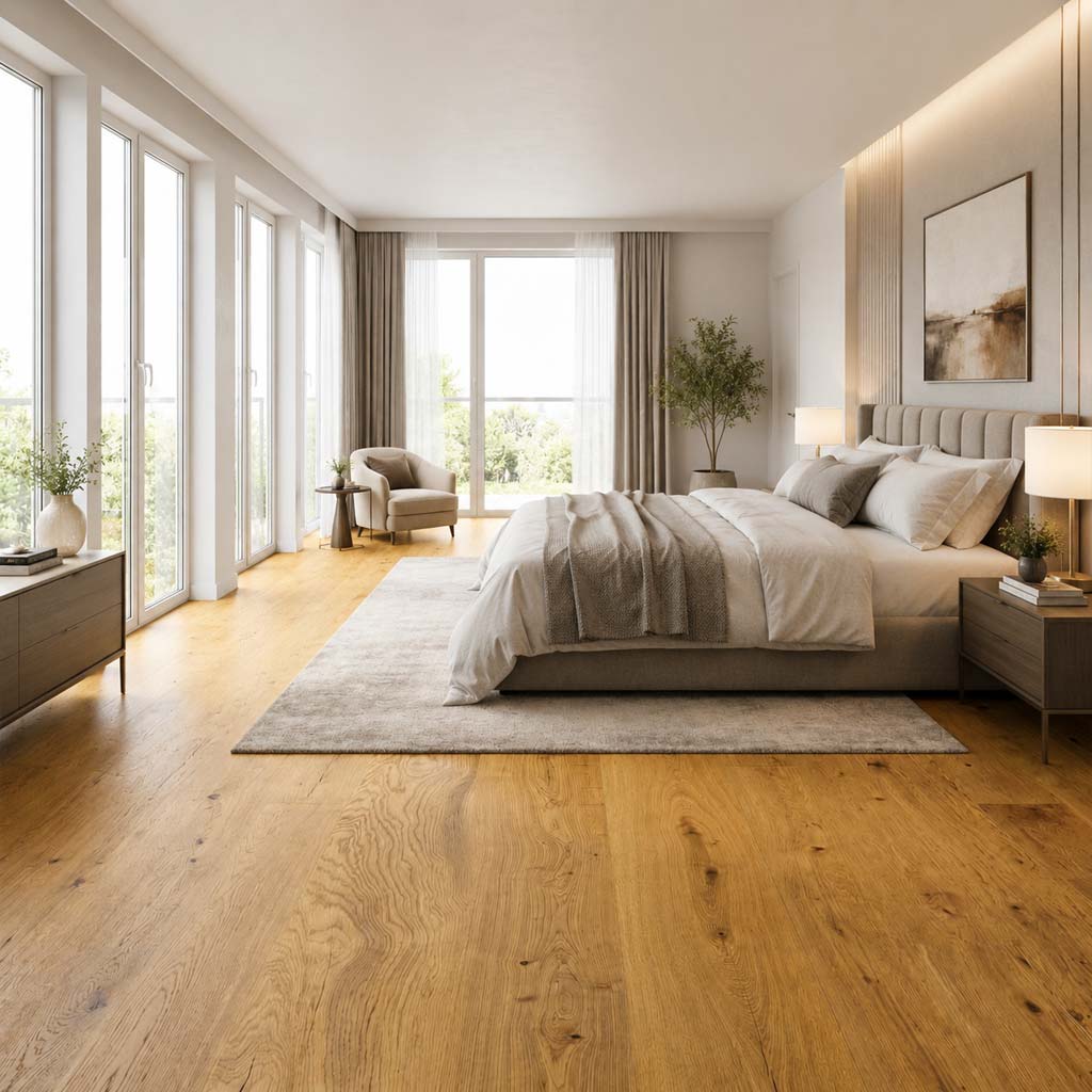 Restposten Parkett im Wohnzimmer in Holzoptik