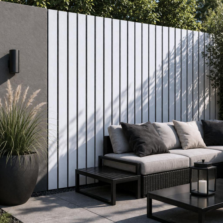 Akustikpaneel WPC Outdoor Wandpaneel Weiß - Reud Bodenarena