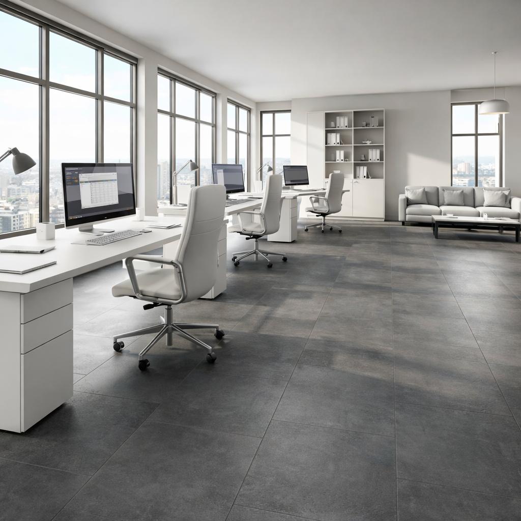 Klick Vinyl Werkstein Fliesenoptik mit Trittschalldämmung - Reud Bodenarena