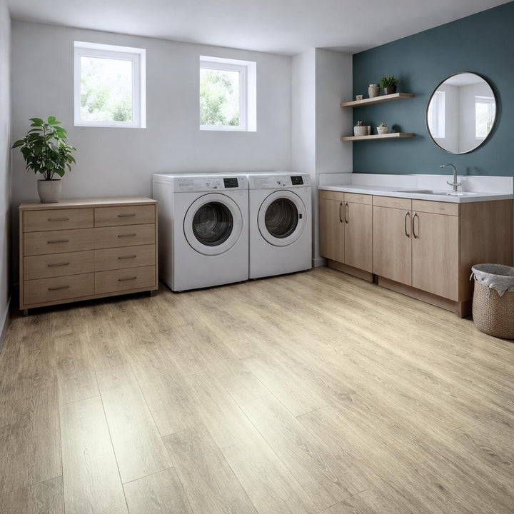 Klick Vinyl Eiche Platte mit Trittschalldämmung - Reud Bodenarena