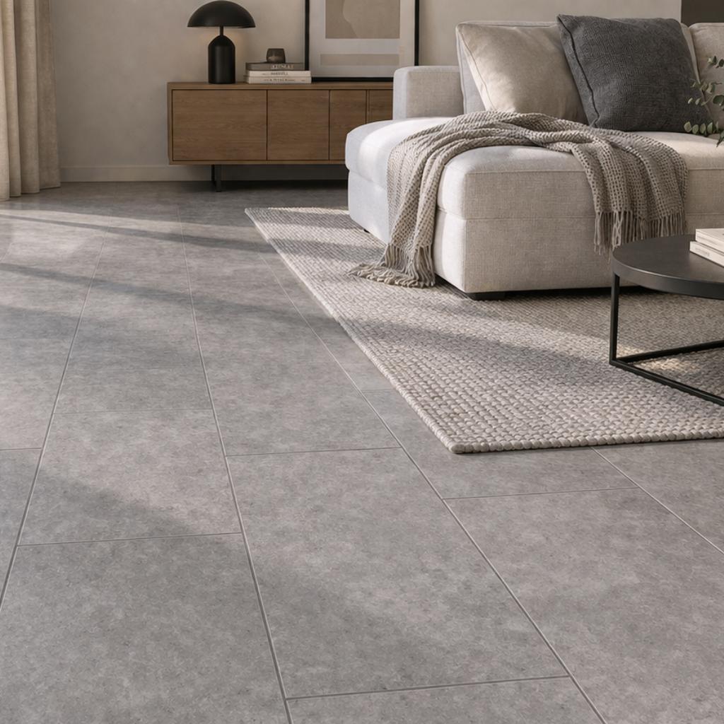 Bodencouture Brick Design Cement Dark grey Klick Vinyl - Reud Bodenarena