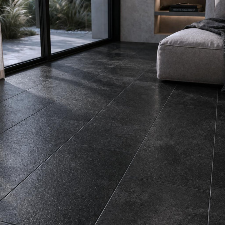 Bodencouture Brick Design Slate Black Klick Vinyl - Reud Bodenarena