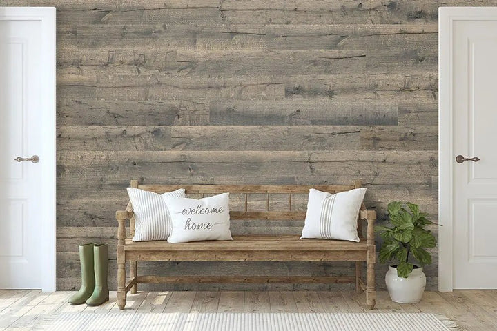 WALL!T Naturtraum Herbststurm Wandpaneele verlegt im Wohnraum – Reud Bodenarena