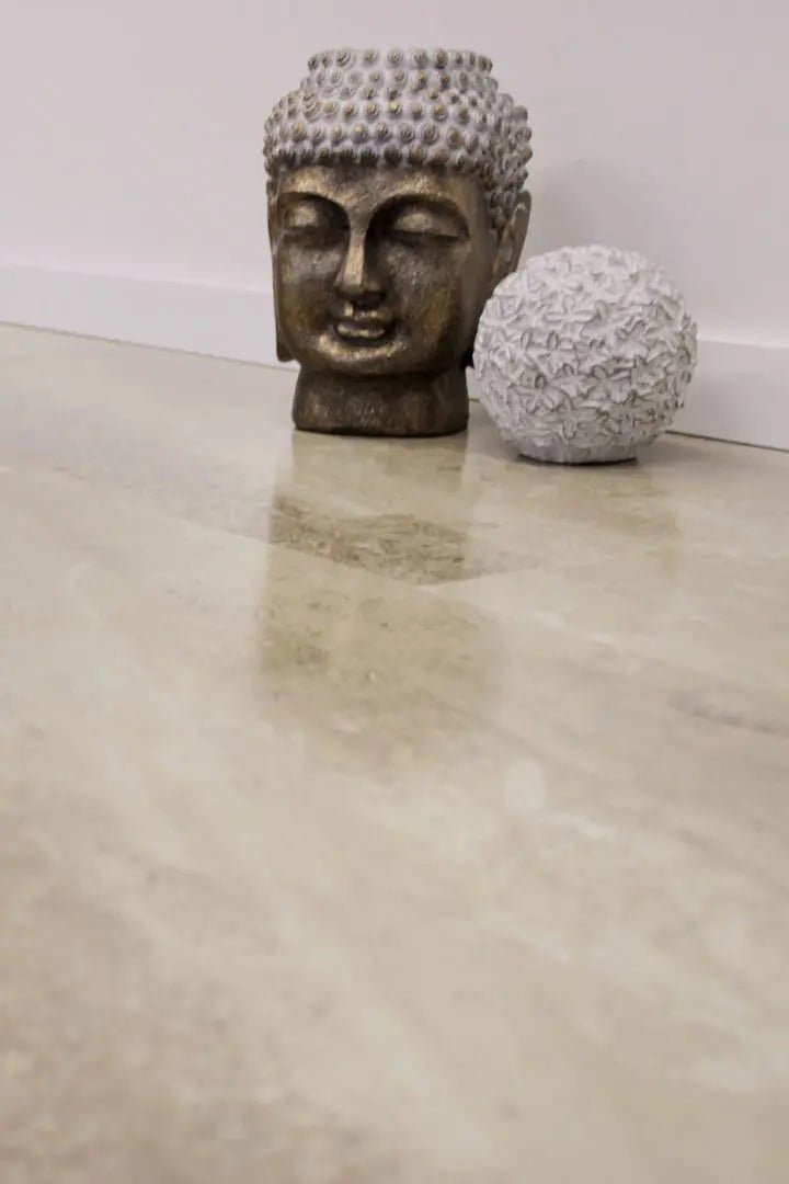 Vinyrock XL Gloss Fliesenoptik Hochglanz Abu Dhabi Botticino mit Trittschalldämmung Vinylboden