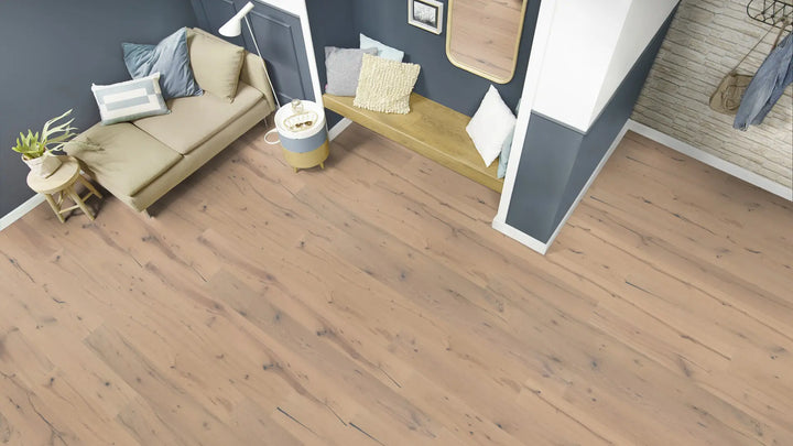 Adam Eiche rustikal gefast gebürstet weiss geölt Landhausdiele Fertigparkett Klick