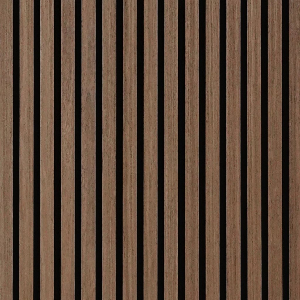 Akustikpaneel Oiled Oak 240×52 cm Detailansicht - Echtholz-Furnier mit vertikalen Lamellen, natürliche Holzmaserung und schallabsorbierender Struktur - Reud
