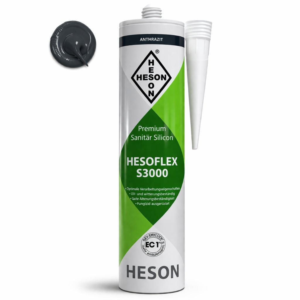 Sanitär Silikon HESOFLEX S 3000 - Anthrazit A36 310 ml - Reud Bodenarena