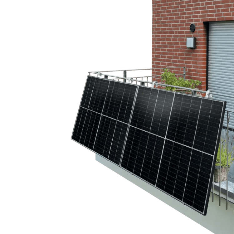 PV Halterung Aluminium Schienensystem mit eckigen Befestigungen Aufständerung für Flachdächer oder Balkonhalter