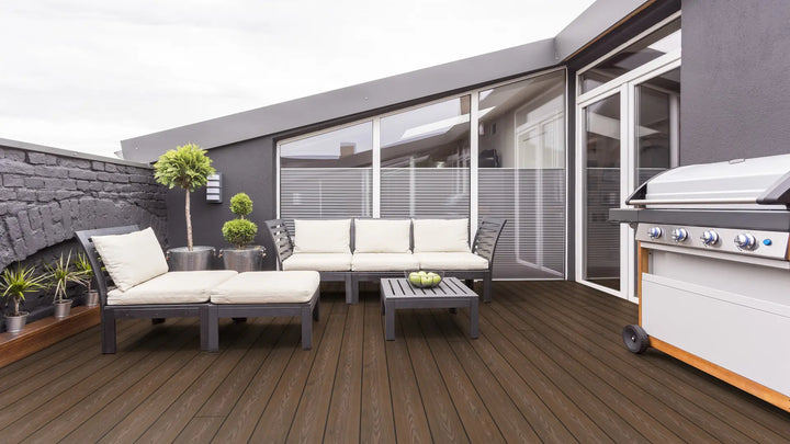 BambooGard ECO CAP BPC Terrassendiele Kammerprofil co-extrudiert C51B hazelnut Länge 400cm