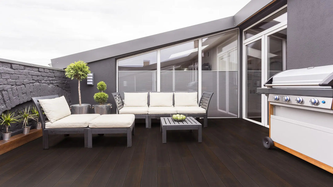 Bambus Holz Farbe Basralocus braun Holzdiele Terrassendielen