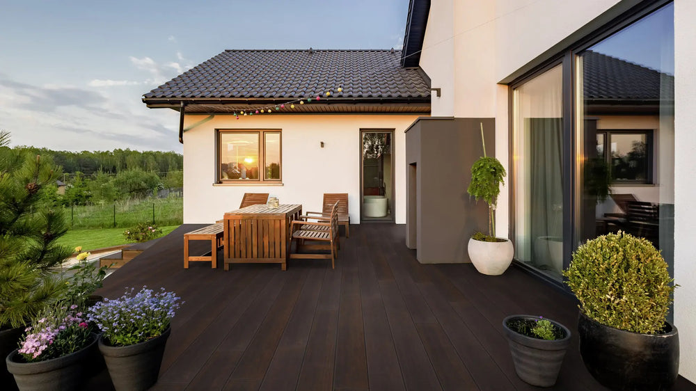 Bambus Holz Farbe Basralocus braun Holzdiele Terrassendielen