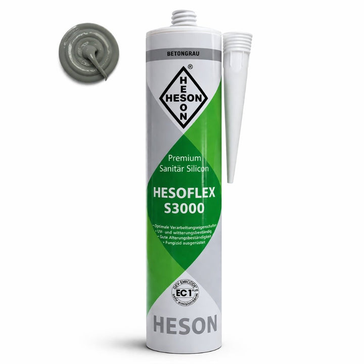 Sanitär Silikon HESOFLEX S 3000 - Betongrau A38 310 ml - Reud Bodenarena