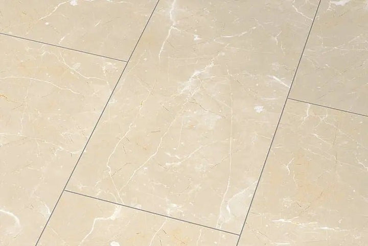 Kronotex Falquon Stone 2.0 Fliesenoptik Glamour Hochglanz Botticino Classico Light