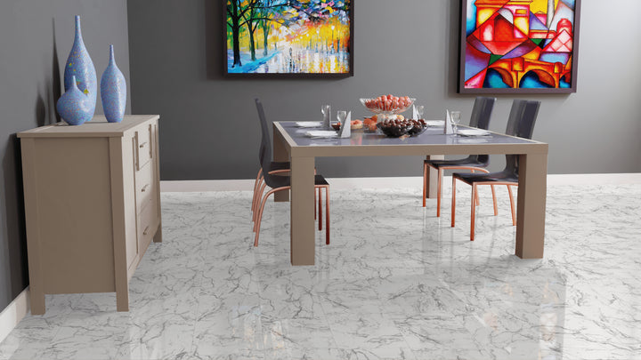 Kronotex Falquon Stone 2.0 Fliesenoptik Glamour Hochglanz Carrara Marmor Laminat