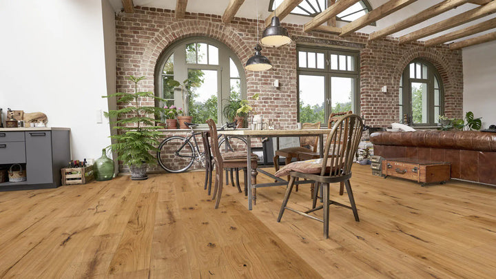 Kelsos Eiche XXL rustikal gefast handgehobelt Fertigparkett