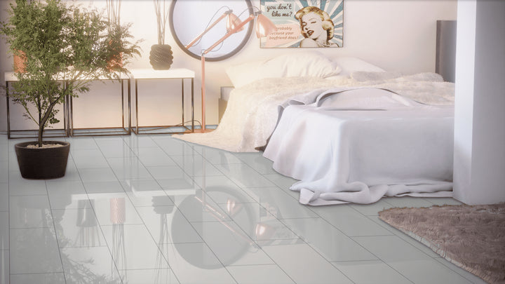 Kronotex Falquon Stone 2.0 Fliesenoptik Glamour Hochglanz weiß Laminat