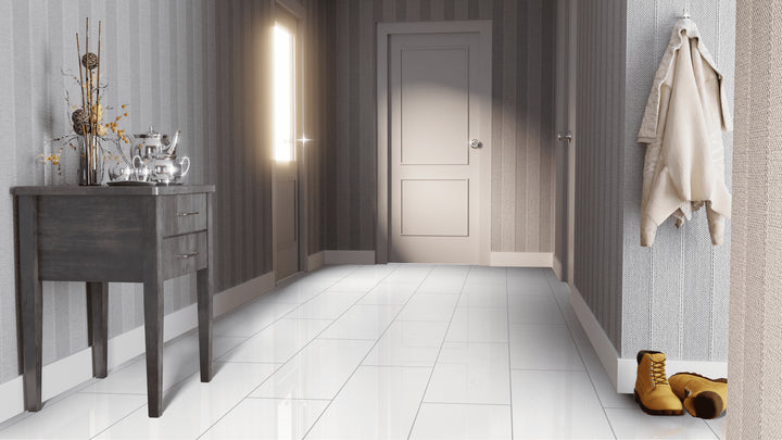 Kronotex Falquon Stone 2.0 Fliesenoptik Glamour Hochglanz weiß Laminat