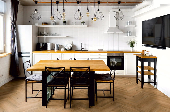 GreenLine Daisy Herringbone mit integrierter Trittschalldämmung Vinylboden Klick