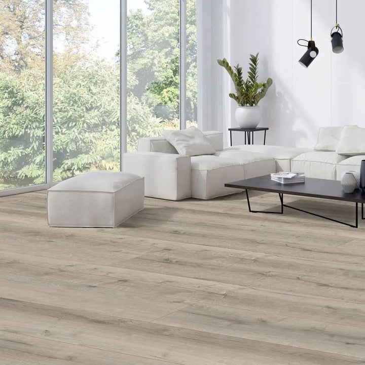 Decoflooring Eiche Retro Landhausdiele integrierter Trittschalldämmung Vinylboden Klick