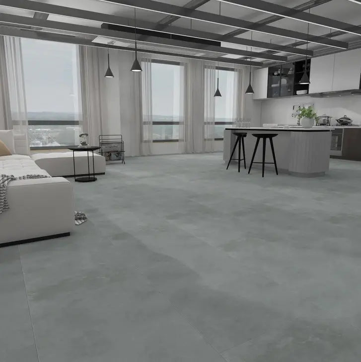 Klick Vinylboden Fliese XXL grey Concrete mit Trittschall
