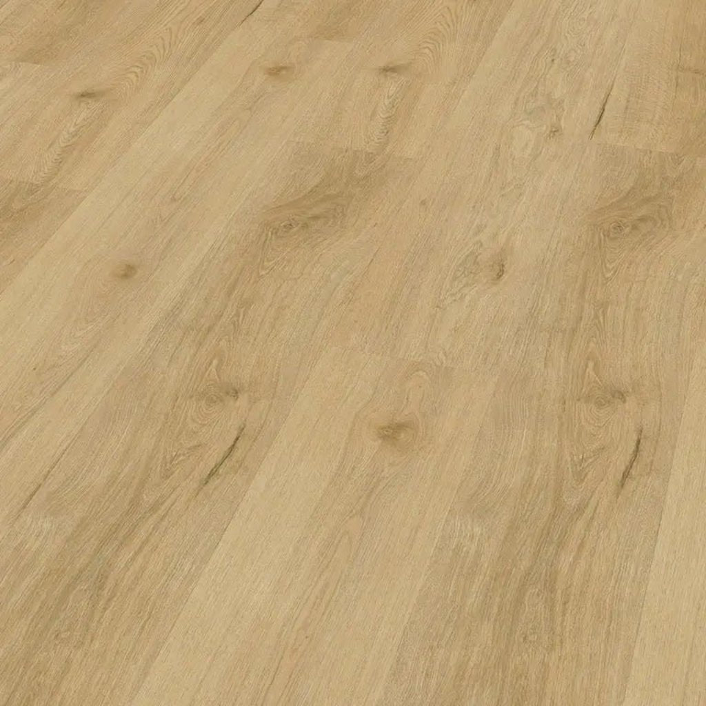 Decoflooring Eiche Normandie Glue 2.5 Klebevinylboden Landhausdiele Detailansicht - natürliche Holzmaserung, Äste, charakteristische Eiche-Struktur - Reud