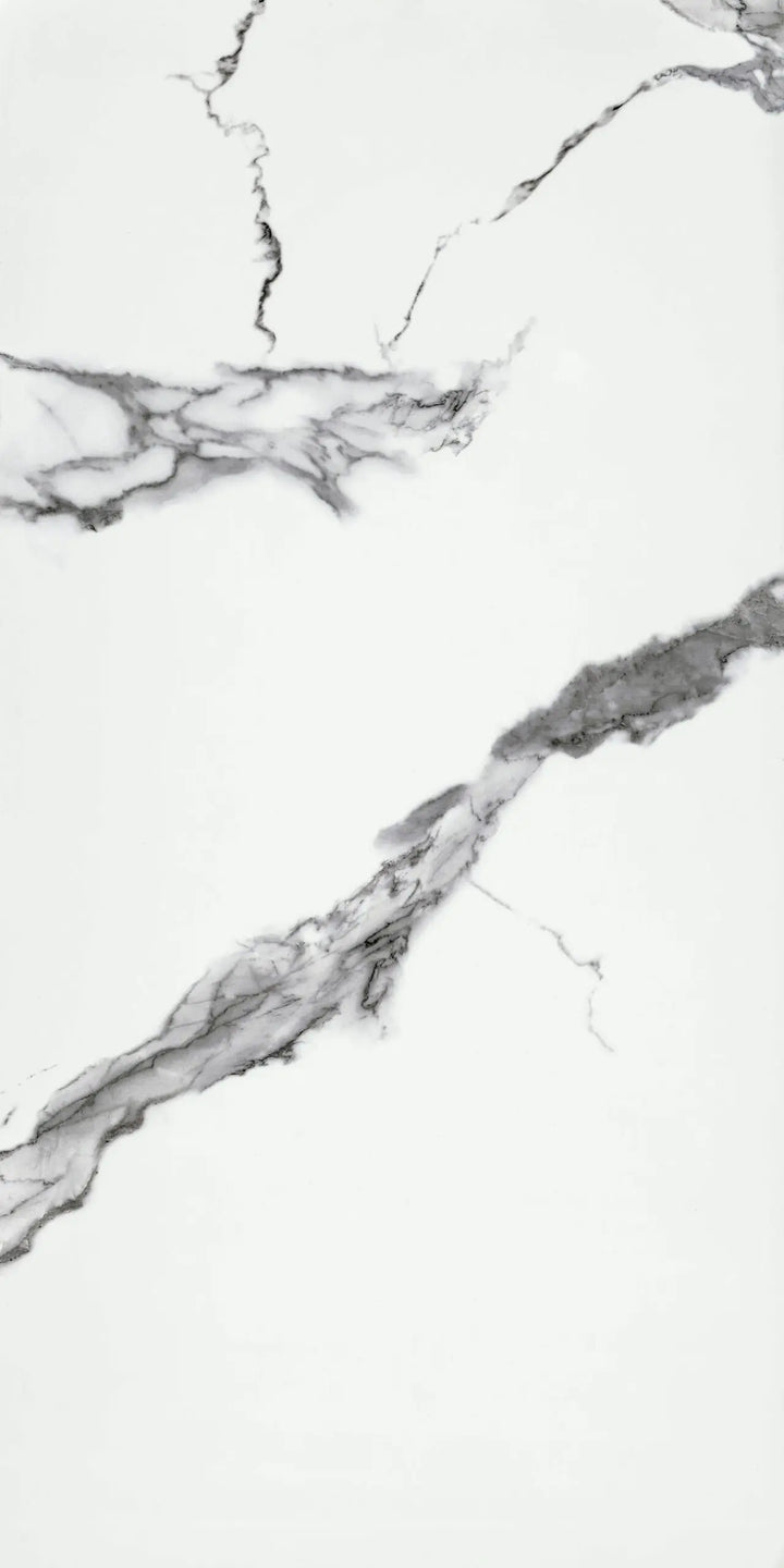 Gloss Fliesenoptik Hochglanz Marmor weiß + Trittschall Vinylboden