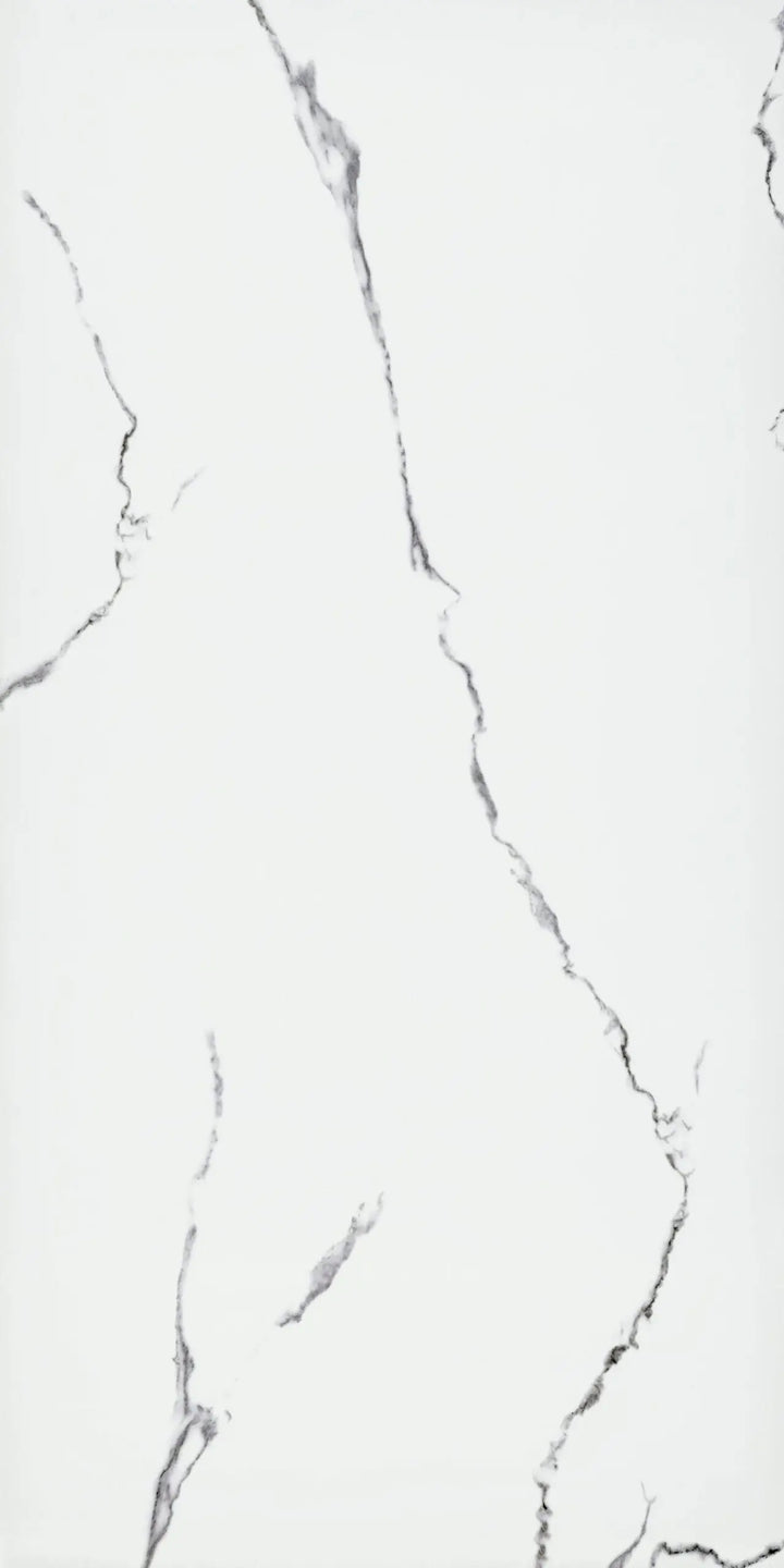 Gloss Fliesenoptik Hochglanz Marmor weiß + Trittschall Vinylboden