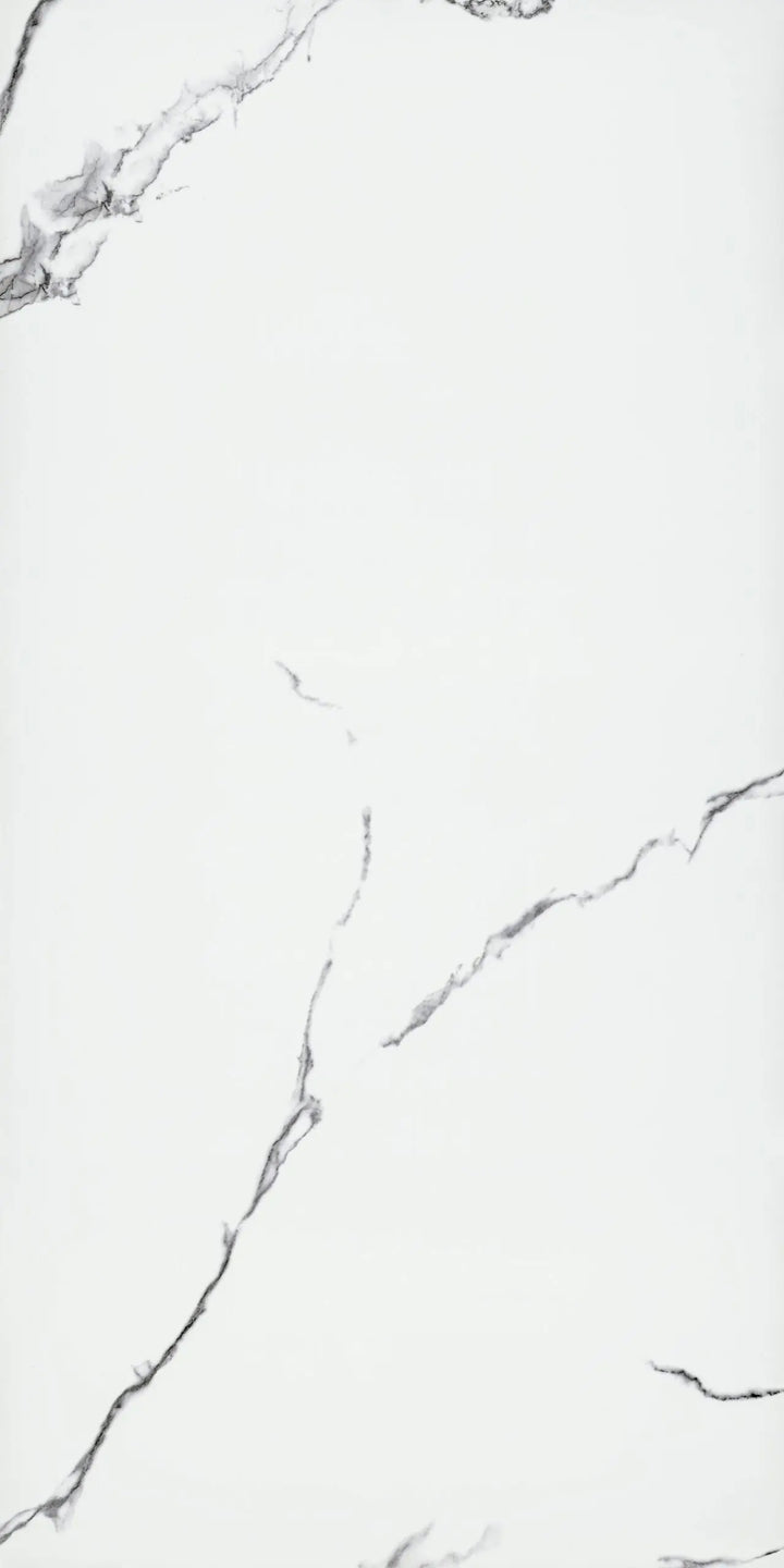 Gloss Fliesenoptik Hochglanz Marmor weiß + Trittschall Vinylboden