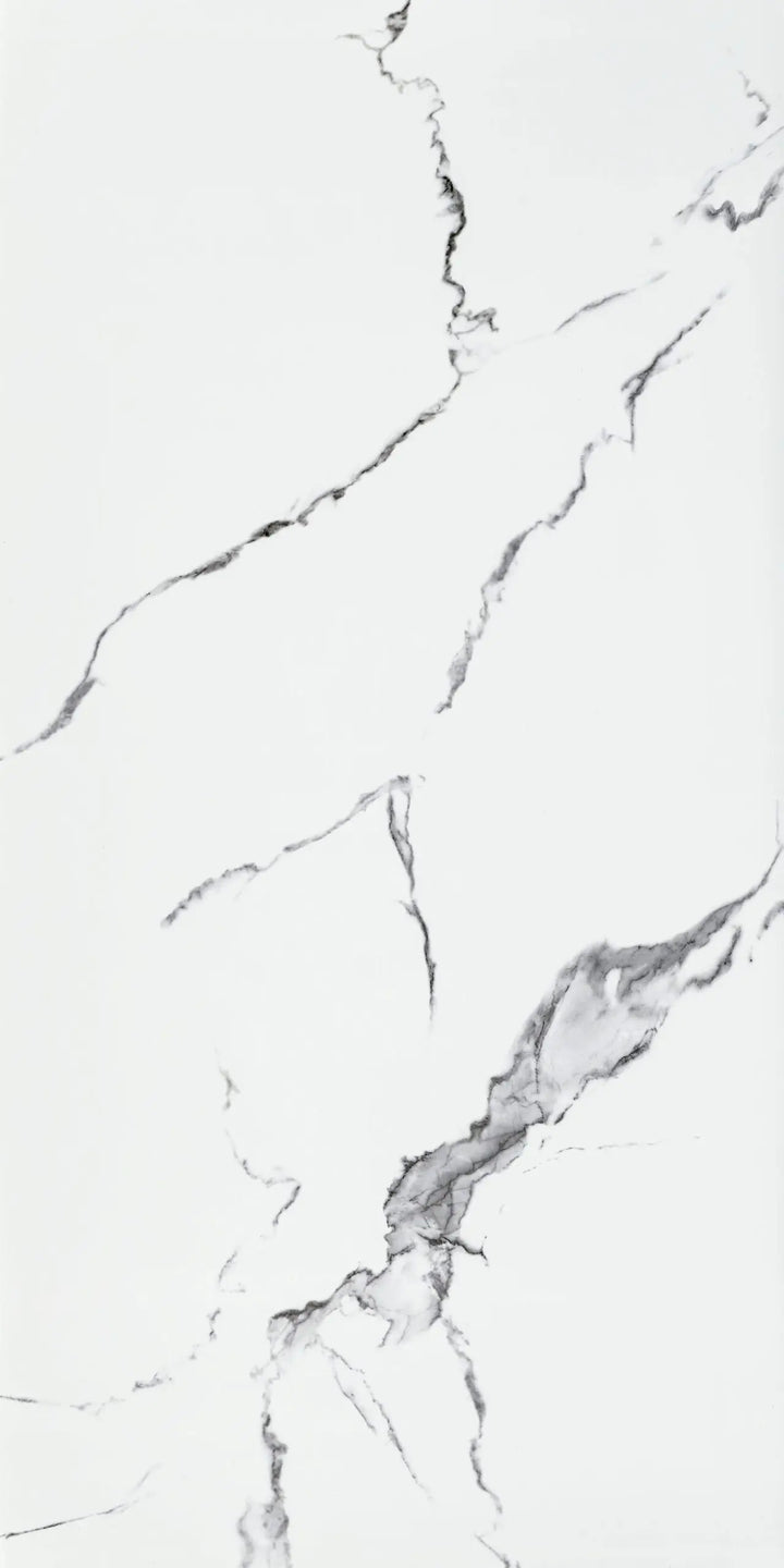 Gloss Fliesenoptik Hochglanz Marmor weiß + Trittschall Vinylboden