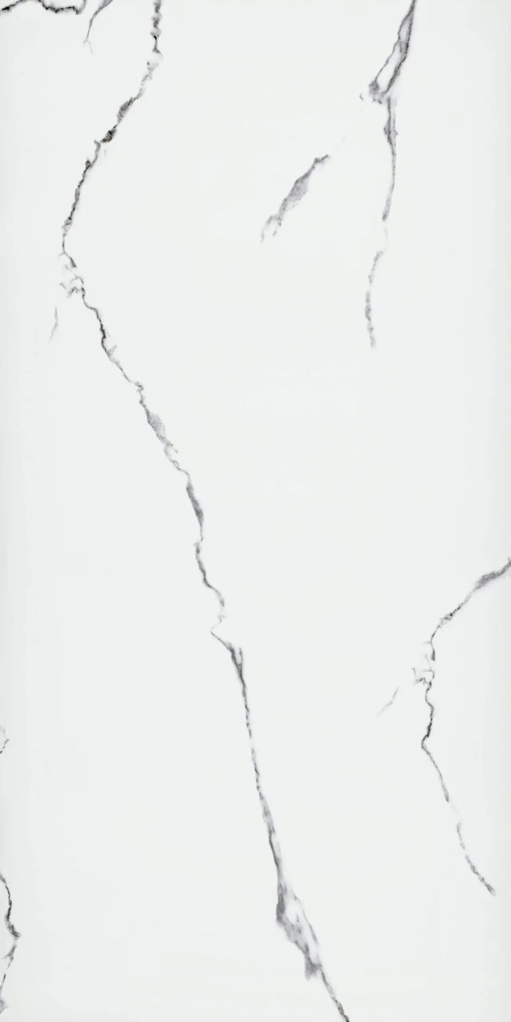 Gloss Fliesenoptik Hochglanz Marmor weiß + Trittschall Vinylboden