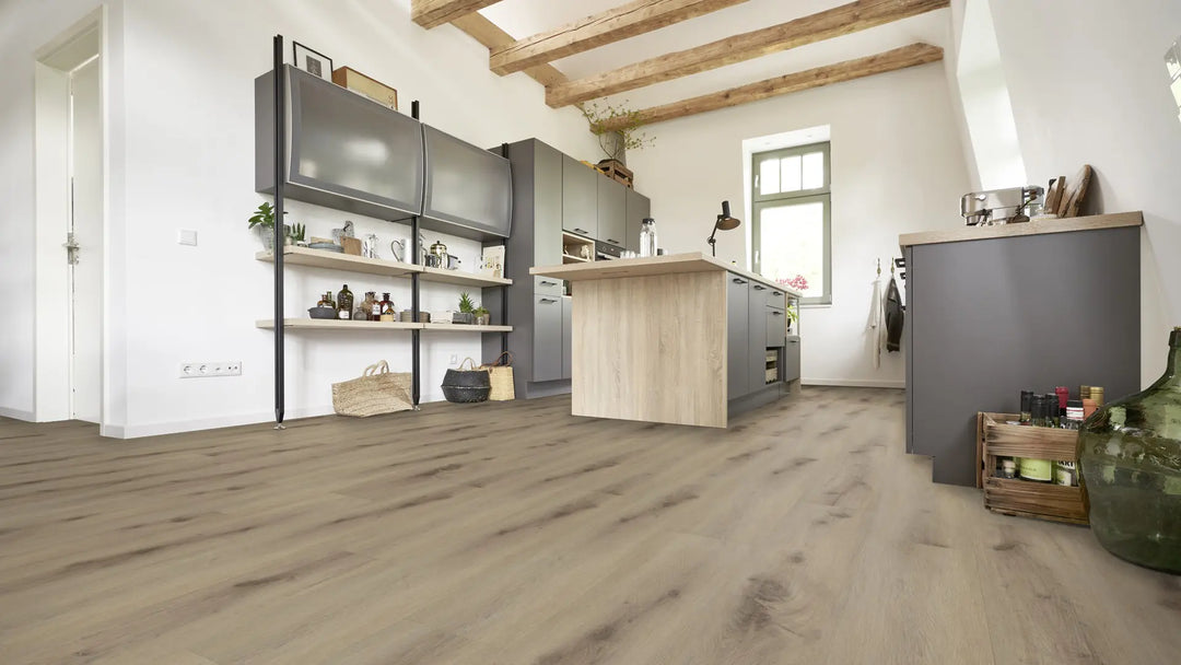 EcoPur Eiche Night SPC mit integrierte Trittschalldämmung Vinylboden Click