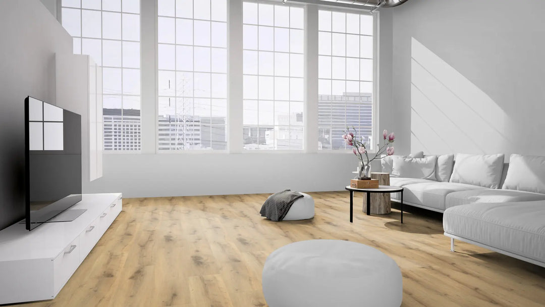 EcoPur Eiche Rain SPC mit integrierte Trittschalldämmung Vinylboden Click