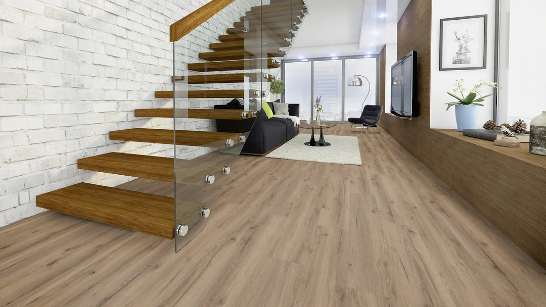 Eiche Kang Eiche Naturbraun SPC mit integrierte Trittschalldämmung Vinylboden Click