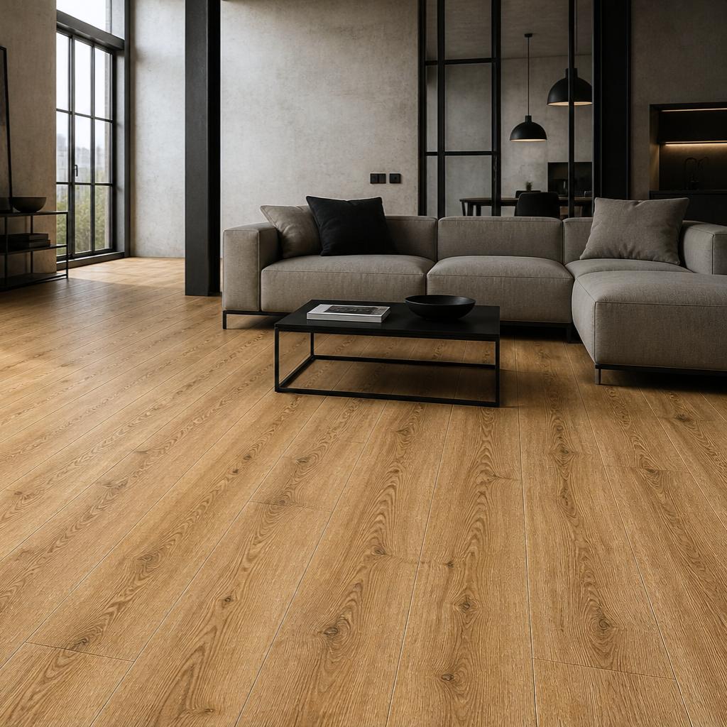 Eiche Bologna Landhausdiele Vinylboden Klick Wohnzimmer industrial Style - REUD-Bodenarena