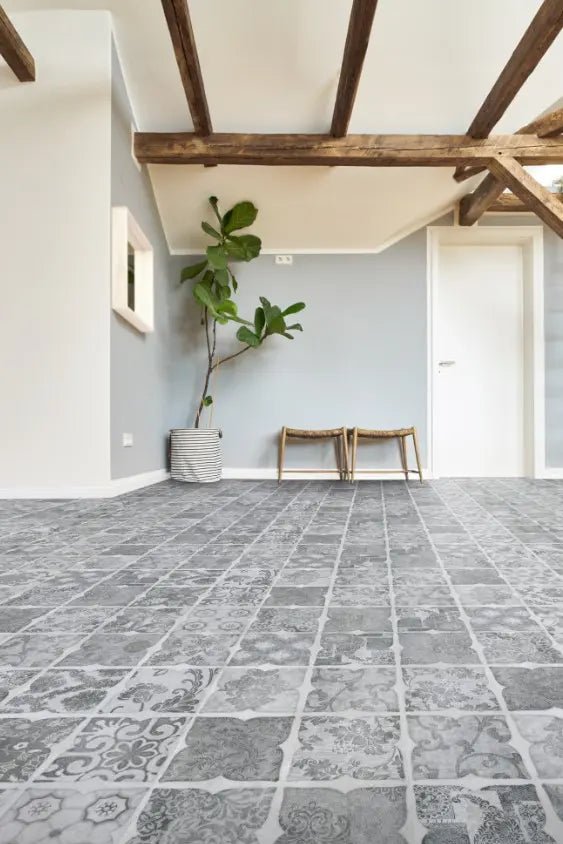 GreenLine Basic 30 Fliese Retro Indigo mit Trittschalldämmung Vinylboden Klick