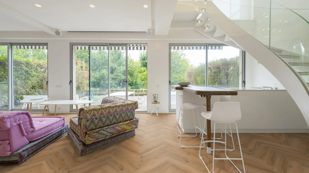 GreenLine Daisy Herringbone mit integrierter Trittschalldämmung Vinylboden Klick