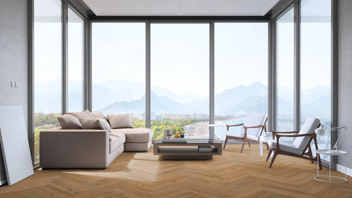 GreenLine Daisy Herringbone mit integrierter Trittschalldämmung Vinylboden Klick