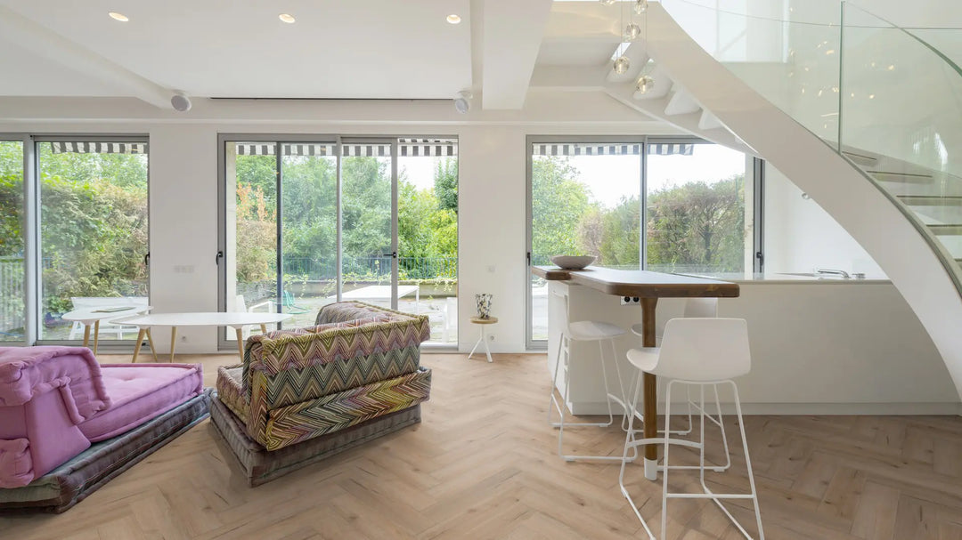 GreenLine Ginger Herringbone mit integrierter Trittschalldämmung Vinylboden Klick