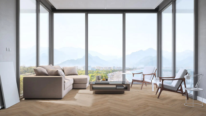 GreenLine Ginger Herringbone mit integrierter Trittschalldämmung Vinylboden Klick