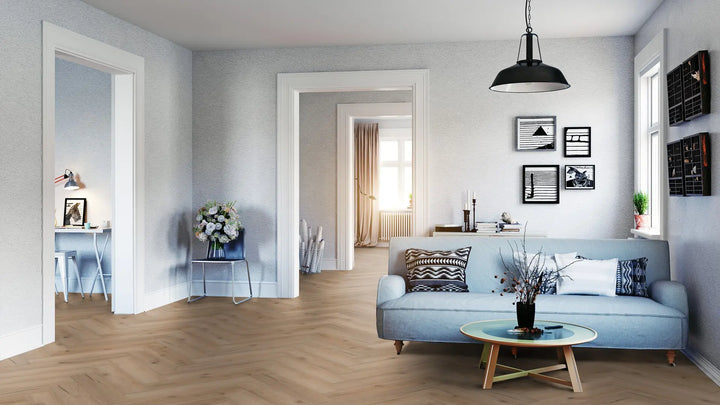 GreenLine Ginger Herringbone mit integrierter Trittschalldämmung Vinylboden Klick