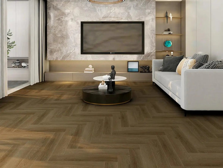 Herringbone Fischgrät Royal Pine mit integrierter Trittschalldämmung Vinylboden Klick