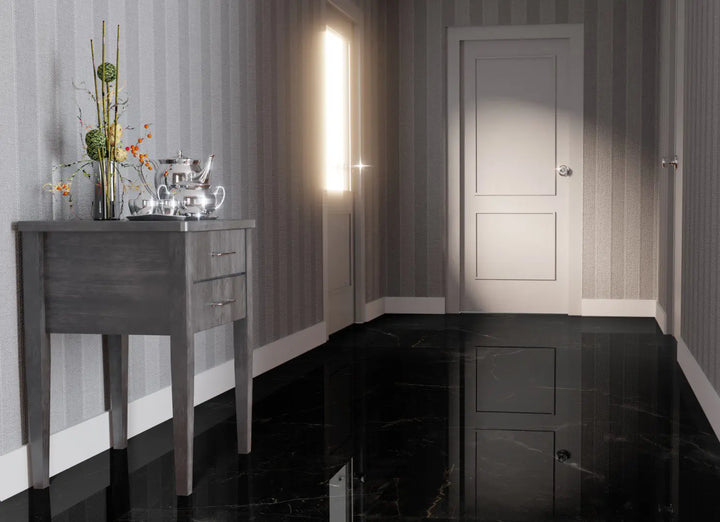 Falquon Stone 2.0 Fliesenoptik Hochglanz Marmorata Nera Laminat Klick