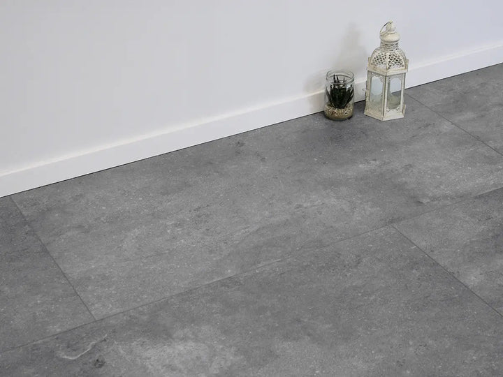 Decoflooring Fliese XXL Grey Concrete mit Trittschalldämmung Vinylboden Klick