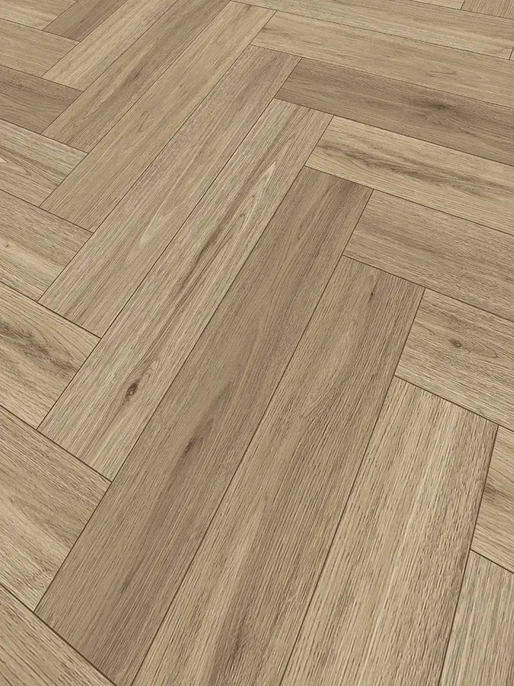 CHECK New Orleans Oak Herringbone 1x4 Dryback Klebe Vinylboden