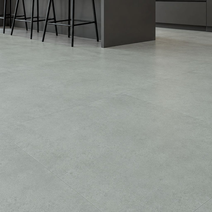 Klick Vinyl Fliesenoptik Granat in Hellgrau - Reud Bodenarena