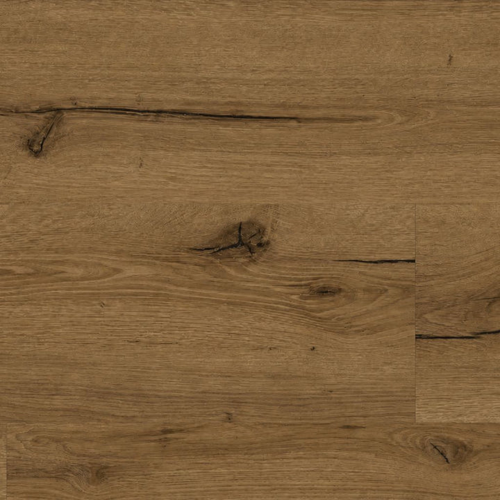 Nahaufnahme Klick Vinylboden Eiche Champagner – realistische Holzmaserung, feine Risse und authentische Eichenstruktur in warmem Naturton - REUD-Bodenarena