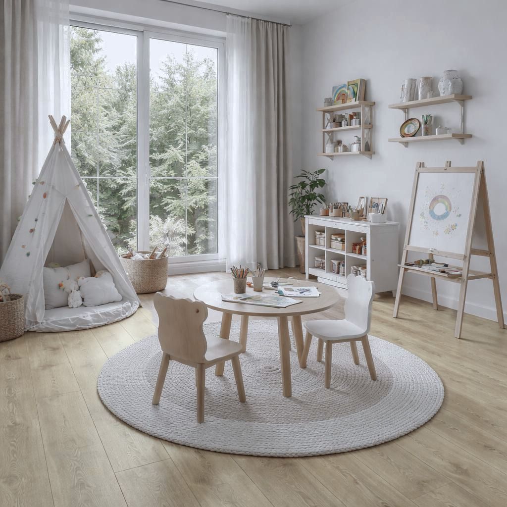 Klick Vinyl Eiche Kompass mit Trittschalldämmung Kinderzimmer