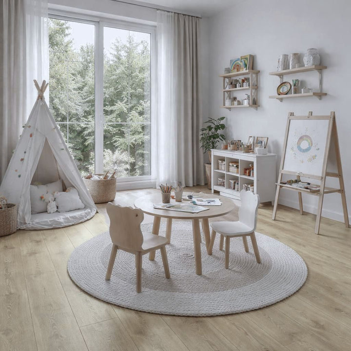Klick Vinyl Eiche Kompass mit Trittschalldämmung Kinderzimmer