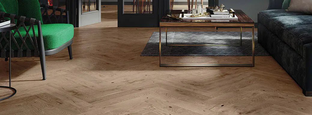 Klick Fertigparkett Collection Castle Eiche rustikal weiß geölt Fischgrät