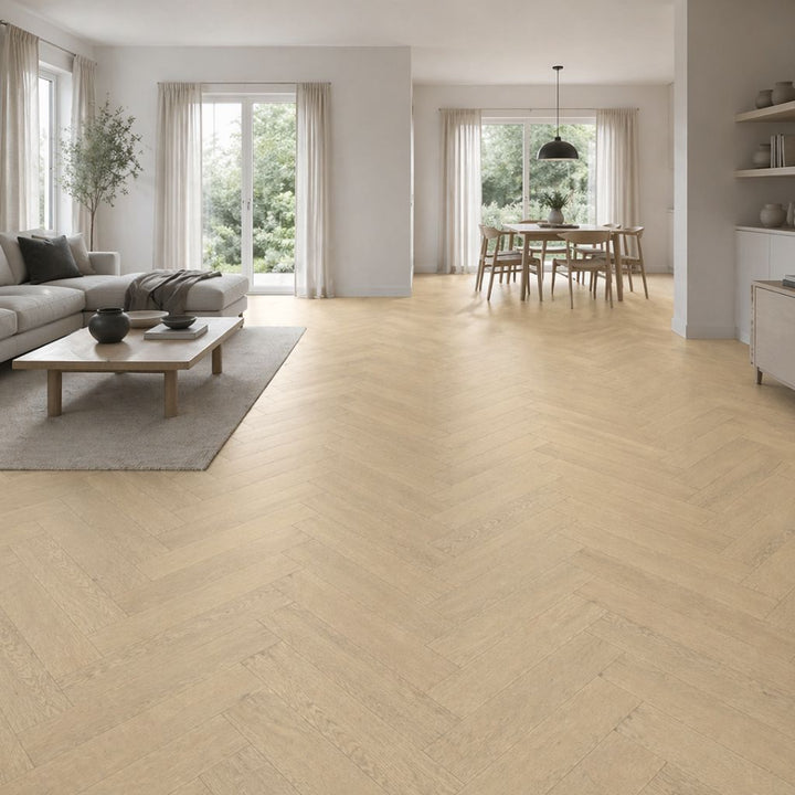 Kronoflooring Herringbone Fischgärt Sundance Oak Laminat Klick - Reud Bodenarena